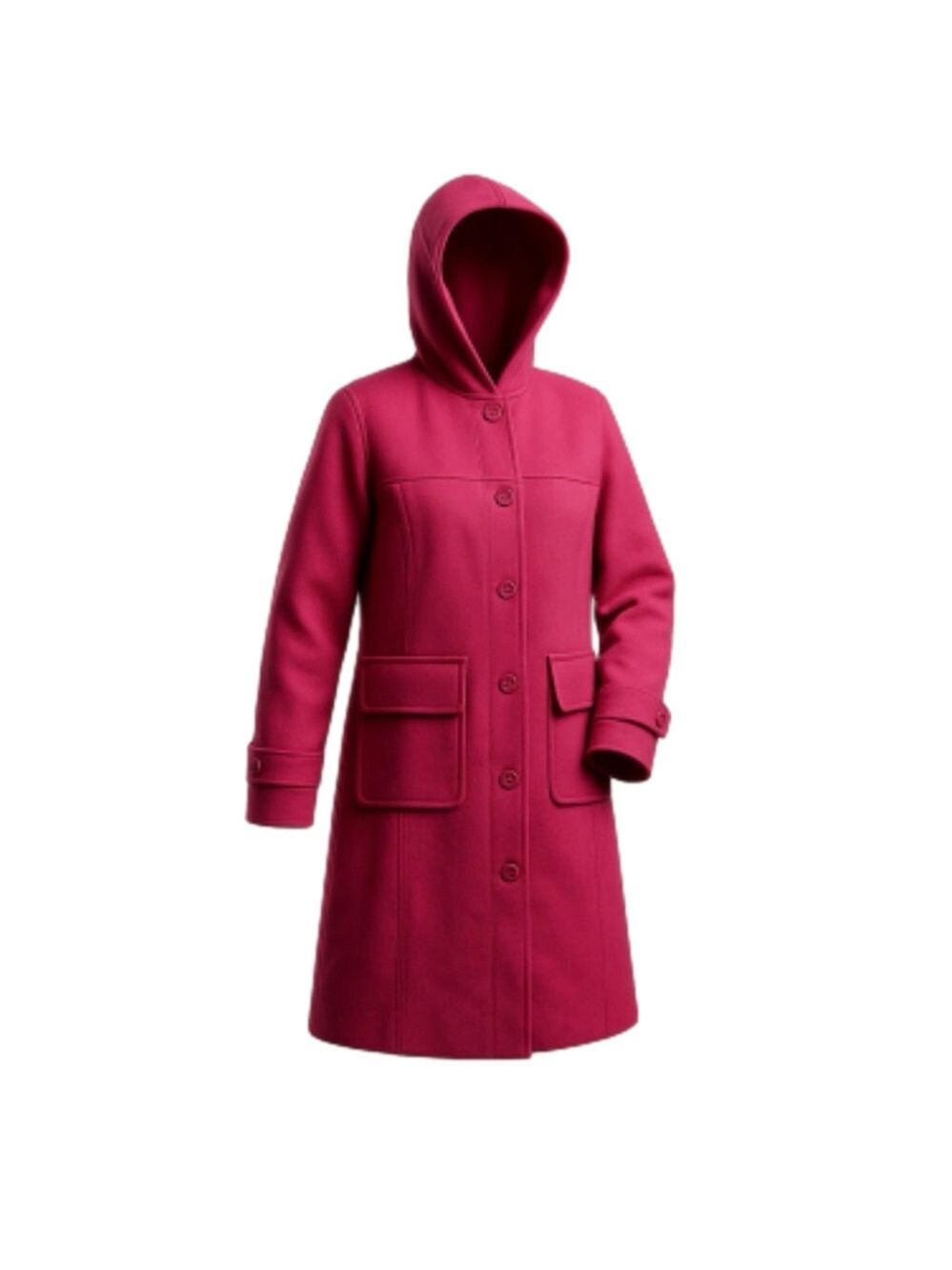 Isaac Mizrahi Pink Trench hooded duffel-style coat Medium